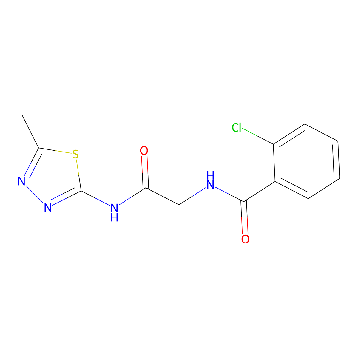 2-chloro-N-[2-[(5-methyl-1,3,4-thiadiazol-2-yl)amino]-2-oxoethyl]benzamide molecular structure, CAS 1266374-11-1