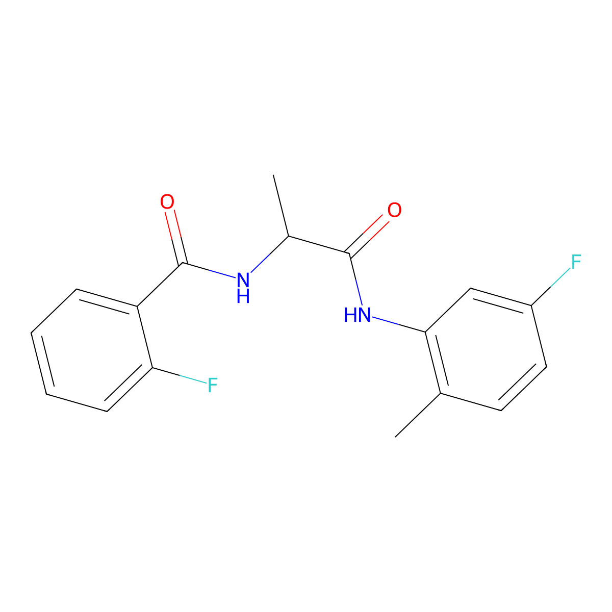 2-fluoro-N-[1-(5-fluoro-2-methylanilino)-1-oxopropan-2-yl]benzamide molecular structure, CAS 1266374-13-3