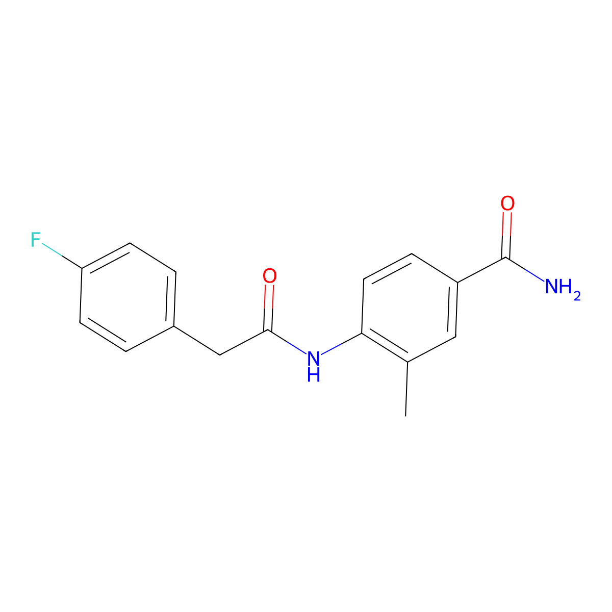4-{[(4-Fluorophenyl)acetyl]amino}-3-methylbenzamide molecular structure, CAS 1266374-30-4