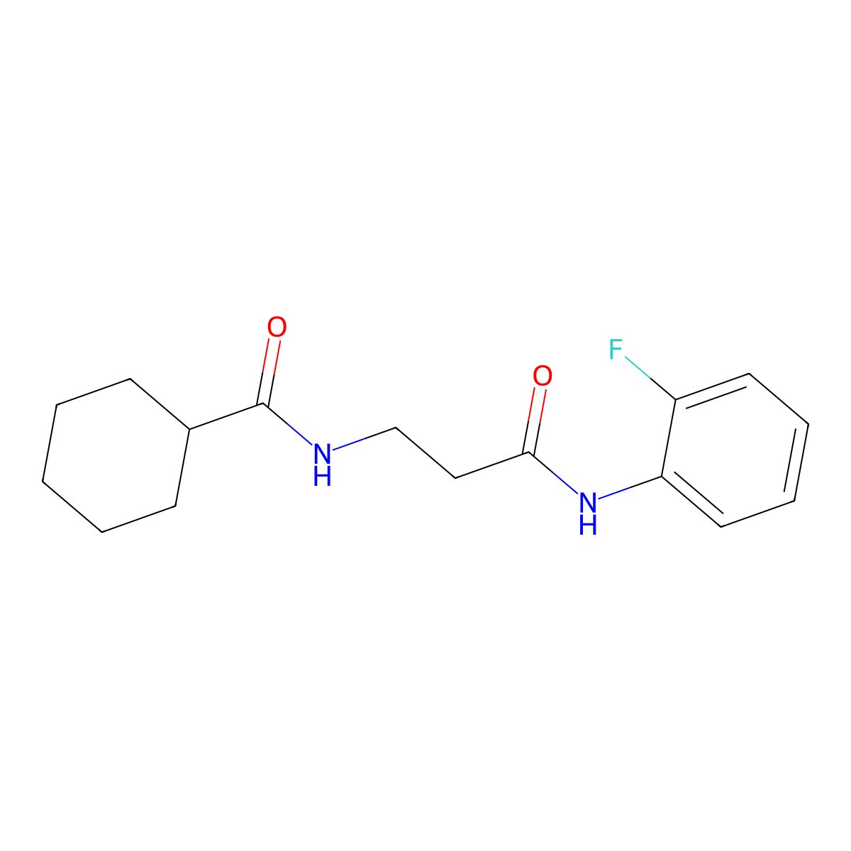 N-{3-[(2-fluorophenyl)amino]-3-oxopropyl}cyclohexanecarboxamide molecular structure, CAS 1266374-38-2