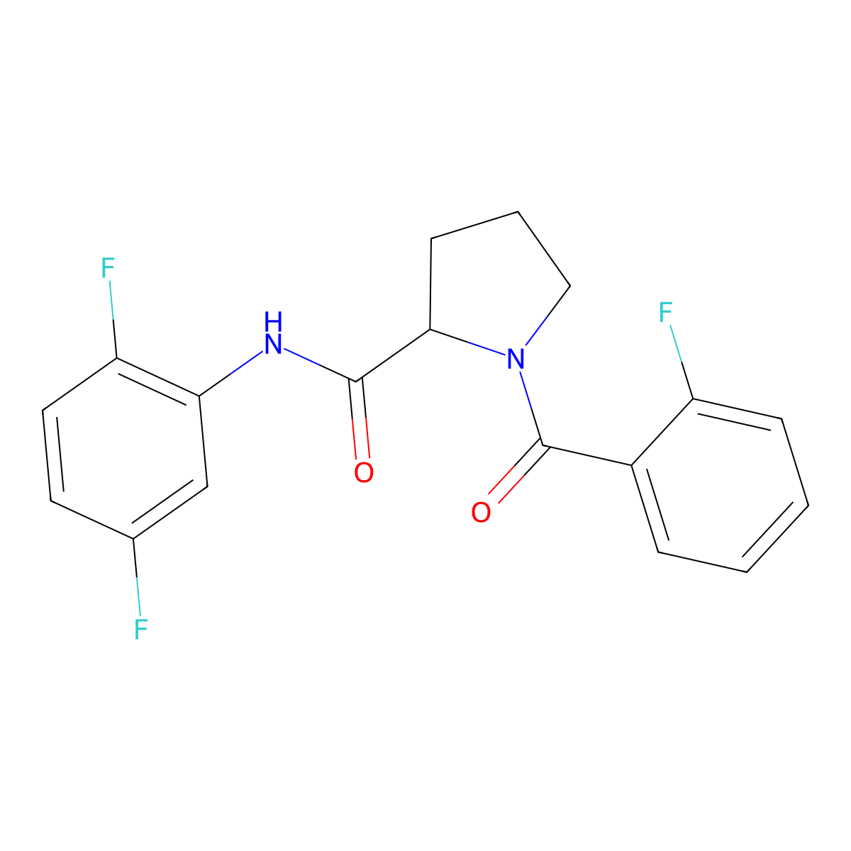N-(2,5-difluorophenyl)-1-[(2-fluorophenyl)carbonyl]prolinamide molecular structure, CAS 1266374-97-3