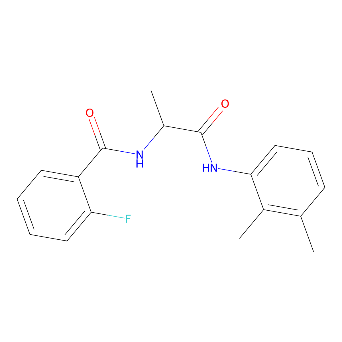 N-{1-[(2,3-dimethylphenyl)amino]-1-oxopropan-2-yl}-2-fluorobenzamide molecular structure, CAS 1266375-67-0
