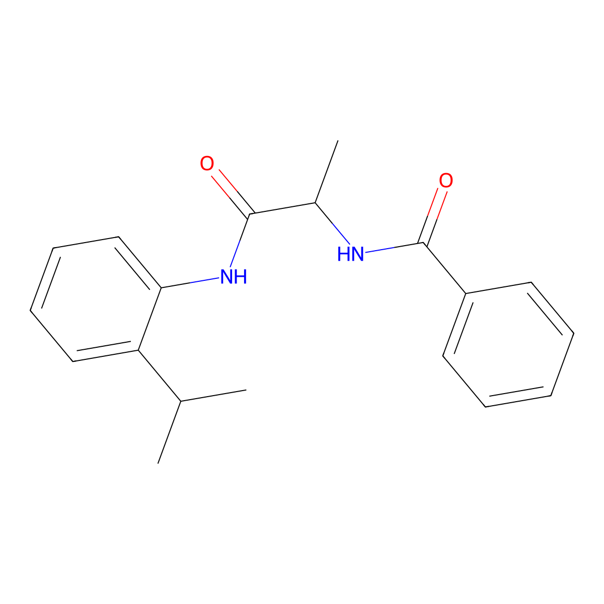 N-(1-oxo-1-{[2-(propan-2-yl)phenyl]amino}propan-2-yl)benzamide molecular structure, CAS 1266376-33-3