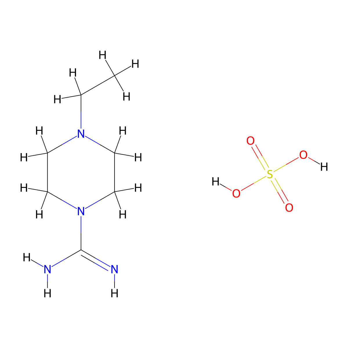 4-Ethylpiperazine-1-carboximidamide sulfate molecular structure, CAS 1266376-73-1