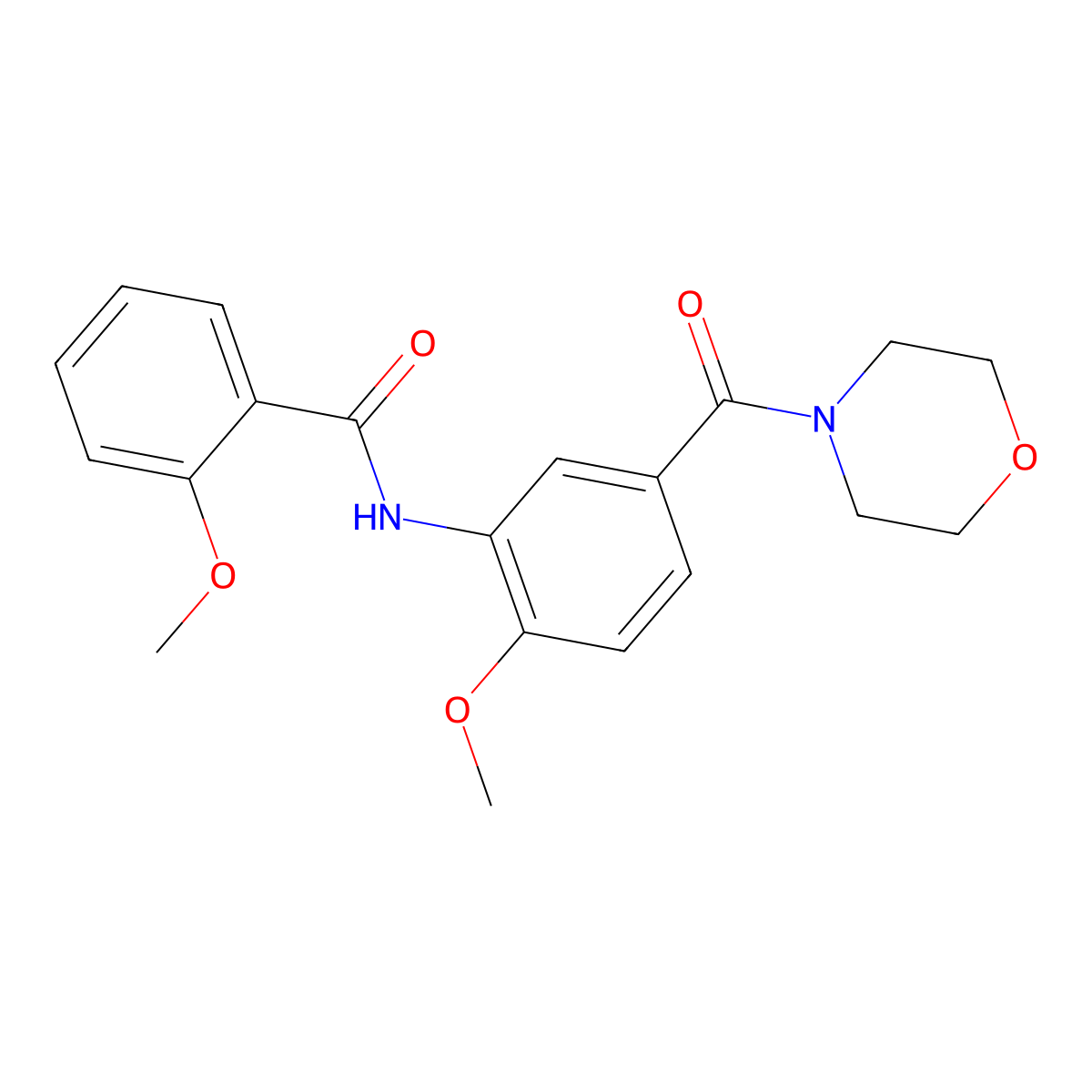 2-methoxy-N-[2-methoxy-5-(morpholin-4-ylcarbonyl)phenyl]benzamide molecular structure, CAS 1266377-04-1