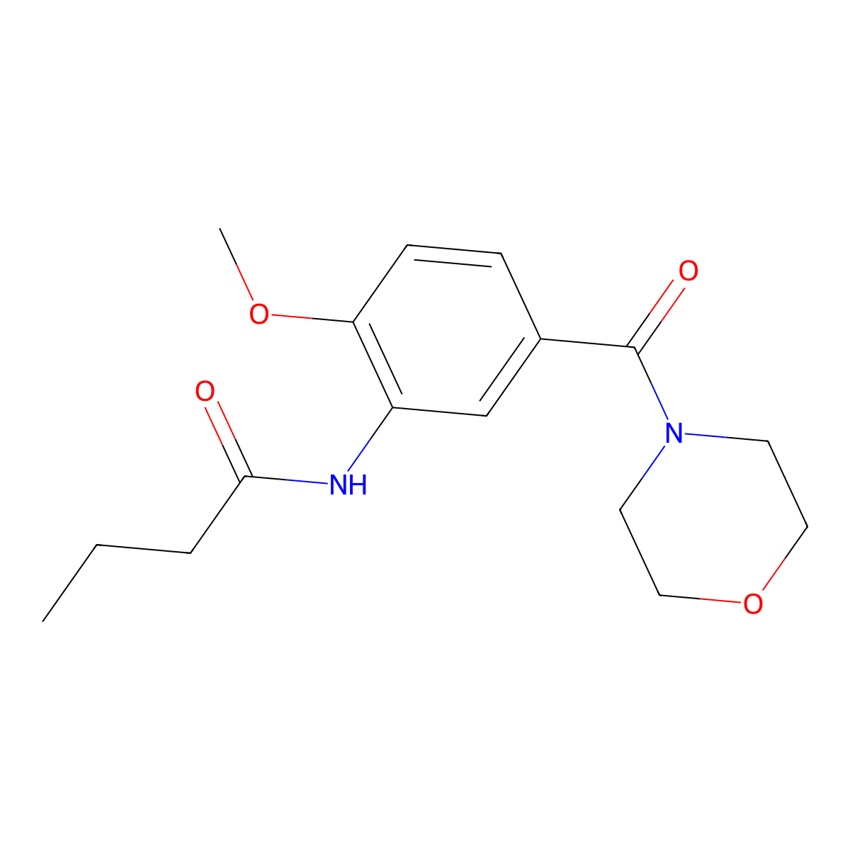 N-[2-methoxy-5-(morpholin-4-ylcarbonyl)phenyl]butanamide molecular structure, CAS 1266377-22-3