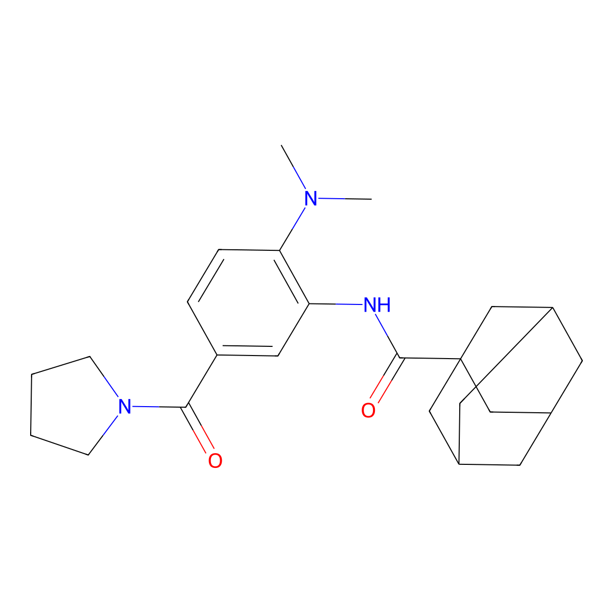 N-[2-(dimethylamino)-5-(pyrrolidine-1-carbonyl)phenyl]adamantane-1-carboxamide molecular structure, CAS 1266377-25-6