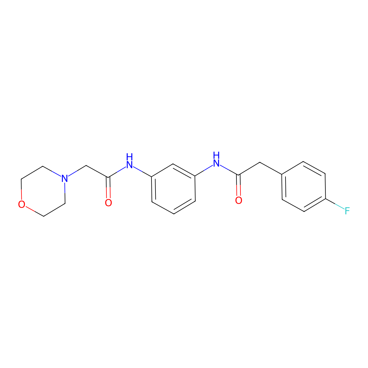 2-(4-fluorophenyl)-N-{3-[(morpholin-4-ylacetyl)amino]phenyl}acetamide molecular structure, CAS 1266377-76-7