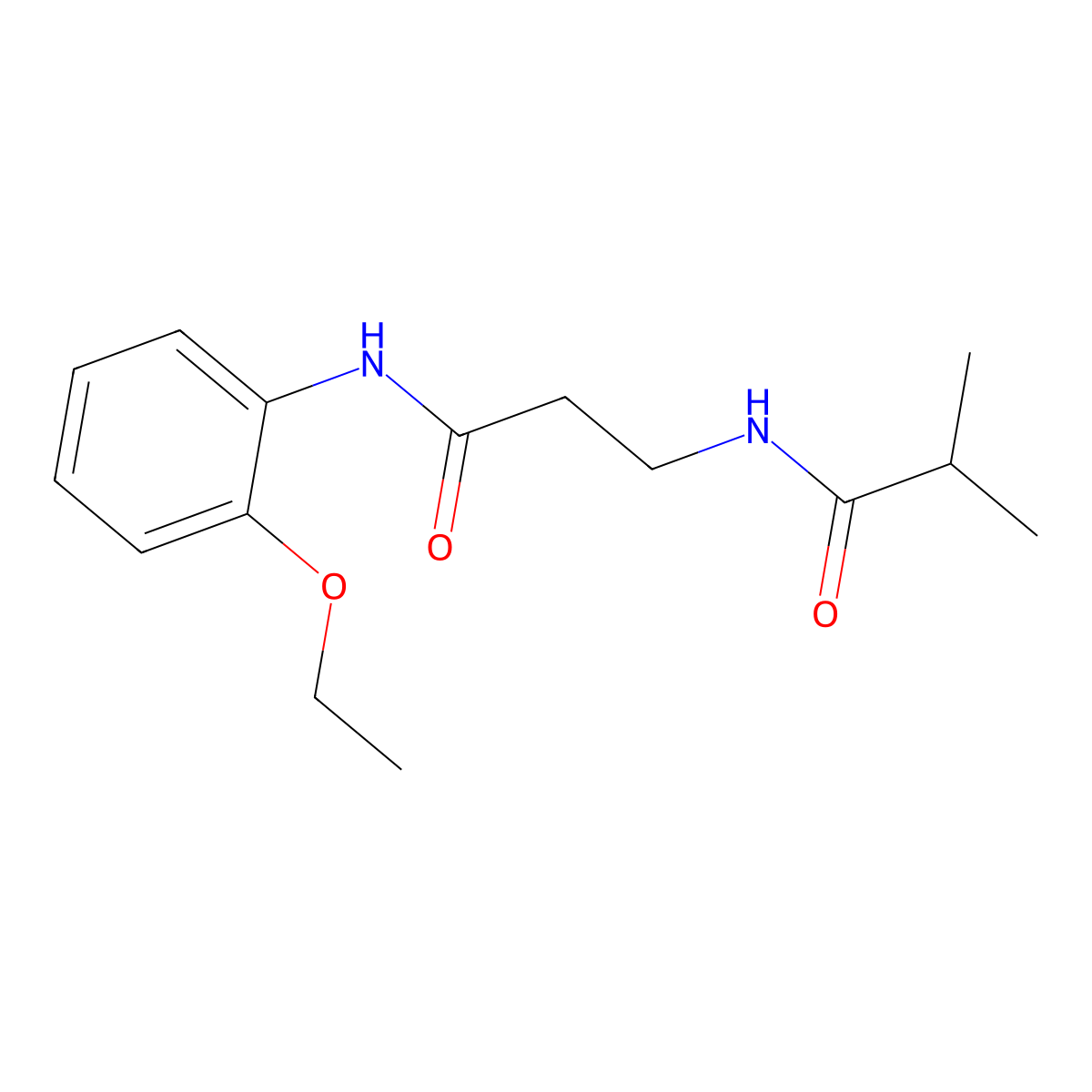 N-(2-ethoxyphenyl)-N~3~-(2-methylpropanoyl)-beta-alaninamide molecular structure, CAS 1266377-94-9