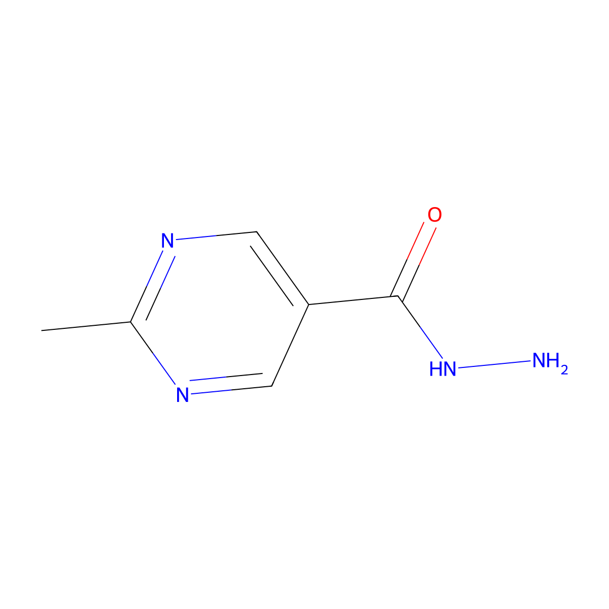2-Methyl-5-pyrimidinecarbohydrazide molecular structure, CAS 1266378-04-4