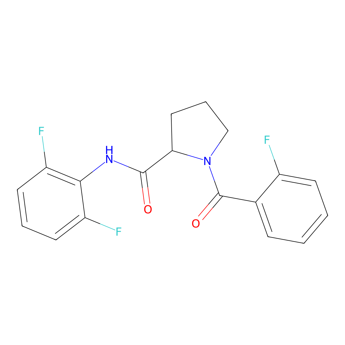 N-(2,6-difluorophenyl)-1-[(2-fluorophenyl)carbonyl]prolinamide molecular structure, CAS 1266378-39-5