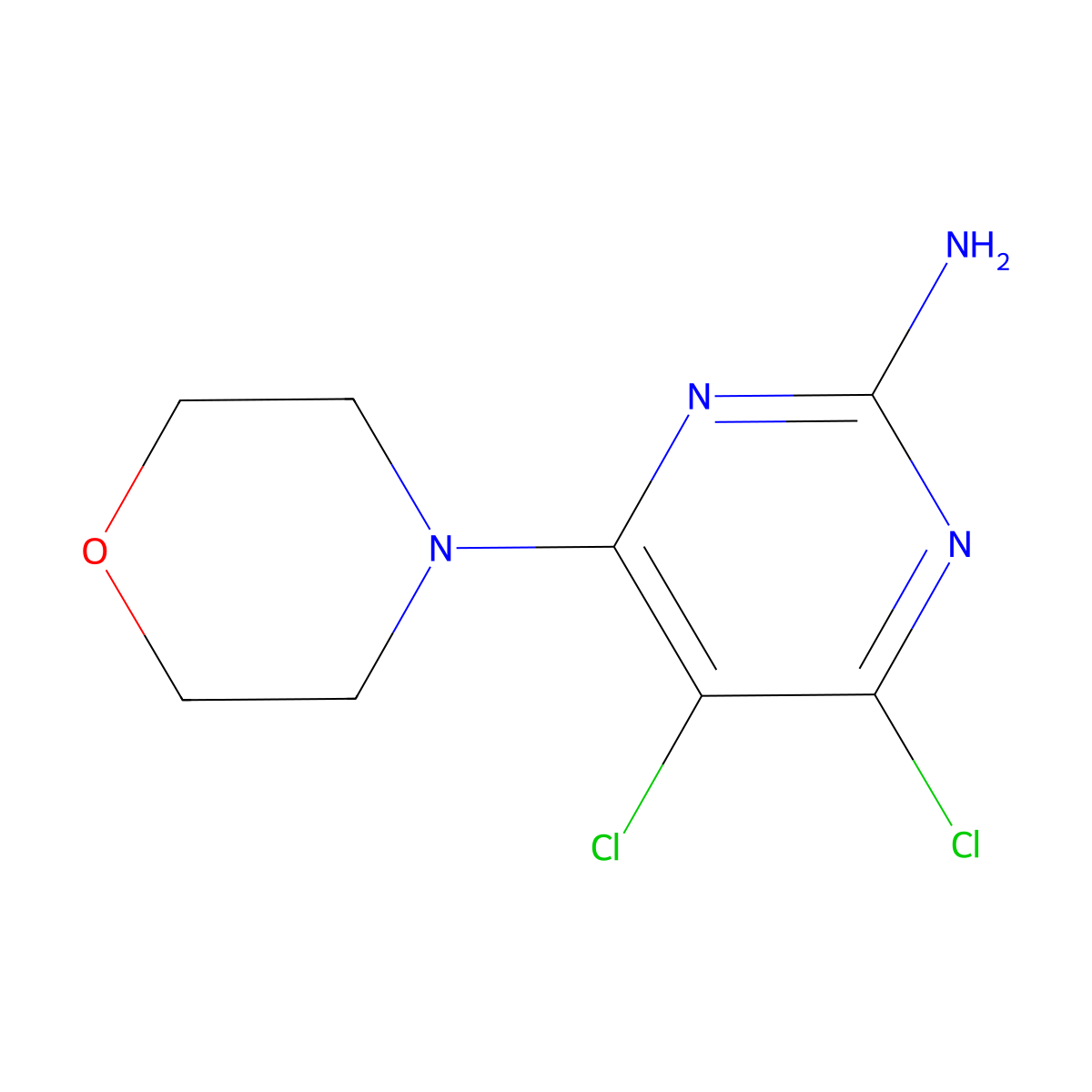 4,5-Dichloro-6-morpholinopyrimidin-2-amine molecular structure, CAS 1266378-68-0