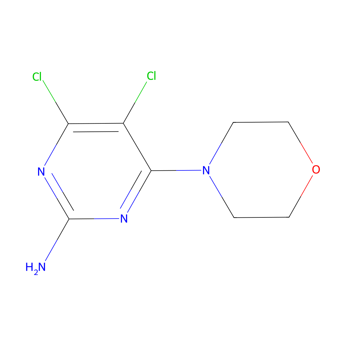 4,5-Dichloro-6-morpholinopyrimidin-2-amine molecular structure, CAS 1266378-68-0