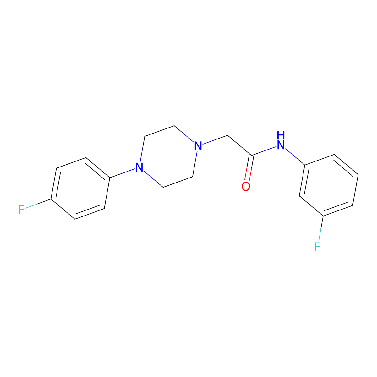 N-(3-fluorophenyl)-2-[4-(4-fluorophenyl)piperazin-1-yl]acetamide molecular structure, CAS 1266379-85-4
