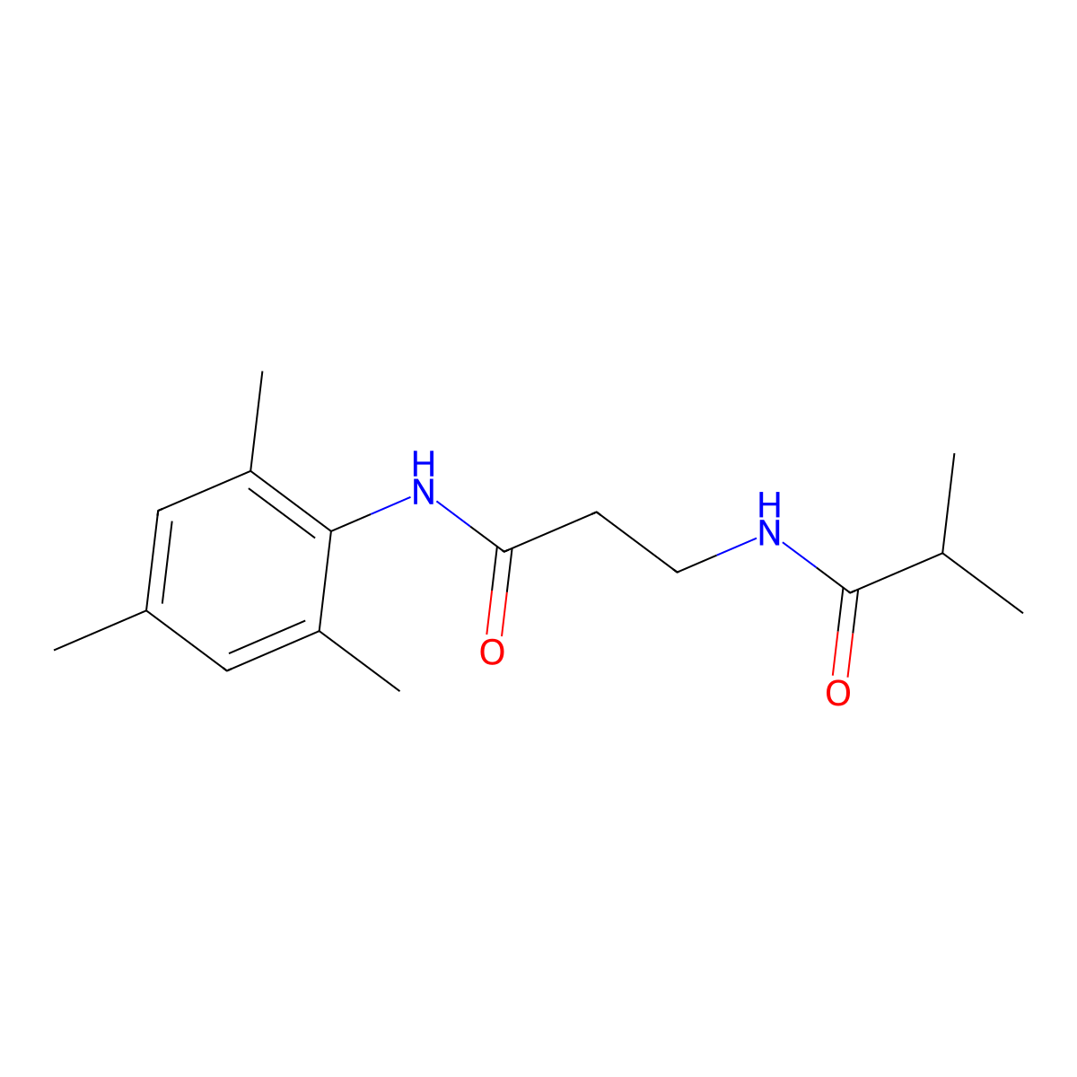 2-methyl-N-[3-oxo-3-(2,4,6-trimethylanilino)propyl]propanamide molecular structure, CAS 1266379-86-5