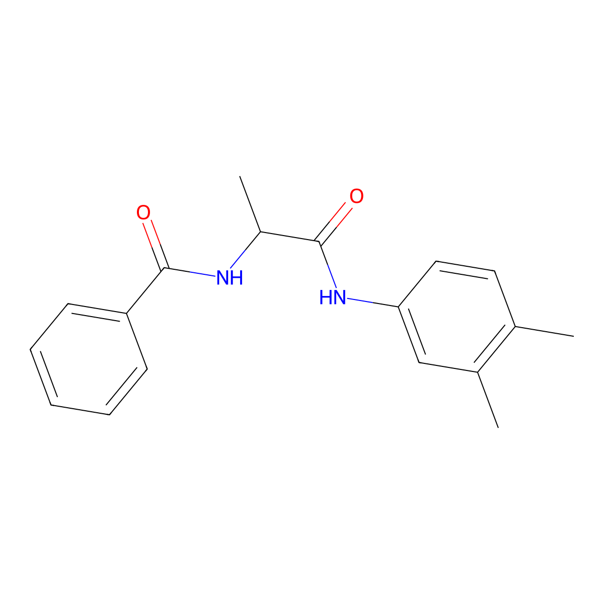 N-{1-[(3,4-dimethylphenyl)amino]-1-oxopropan-2-yl}benzamide molecular structure, CAS 1266380-17-9
