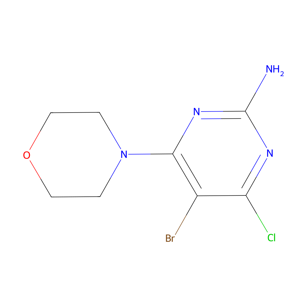 5-Bromo-4-chloro-6-morpholinopyrimidin-2-amine molecular structure, CAS 1266380-21-5