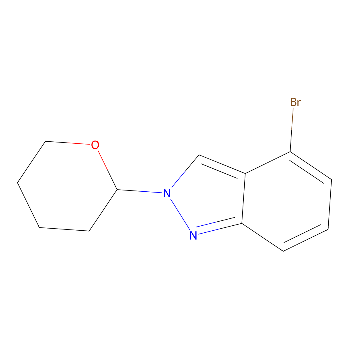 4-Bromo-2-(tetrahydro-2H-pyran-2-yl)-2H-indazole molecular structure, CAS 1266386-31-5