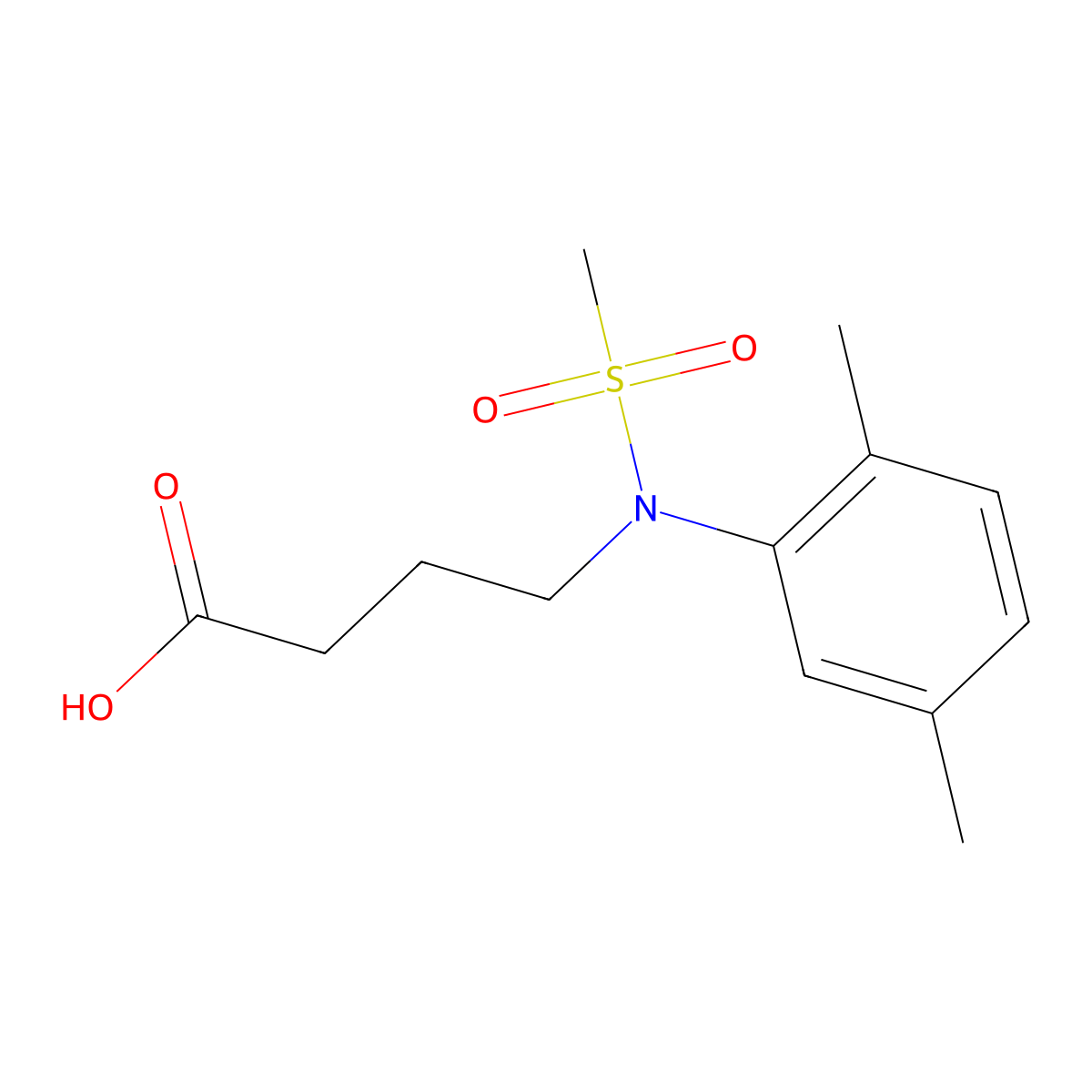4-[(2,5-Dimethylphenyl)(methylsulfonyl)amino]butanoic acid molecular structure, CAS 1266386-82-6