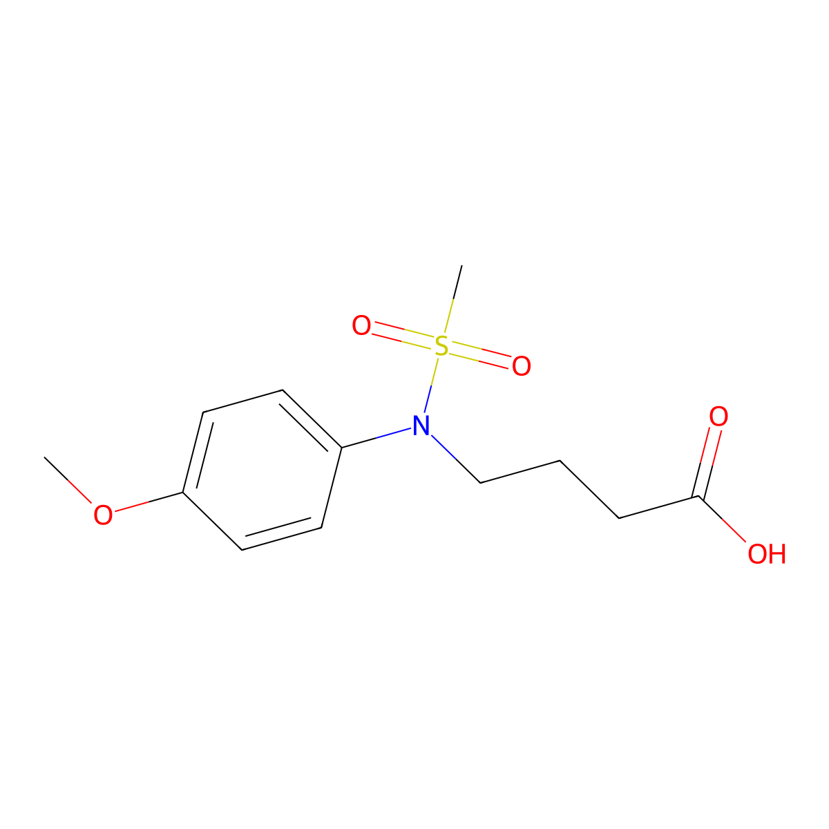 4-[(4-Methoxyphenyl)(methylsulfonyl)amino]butanoic acid molecular structure, CAS 1266396-43-3
