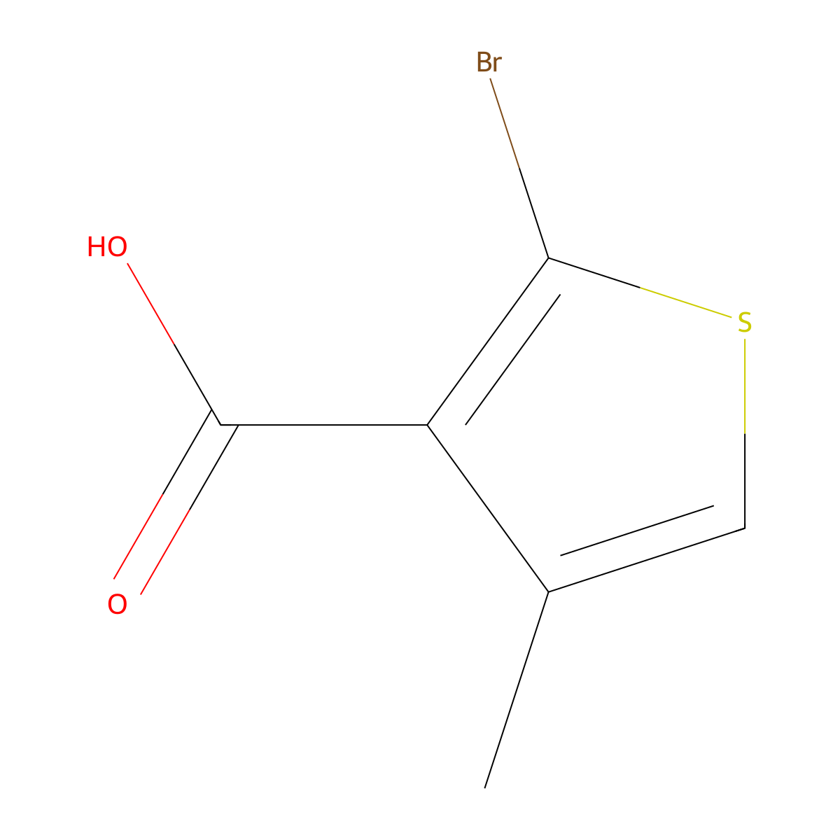 2-Bromo-4-methylthiophene-3-carboxylic acid molecular structure, CAS 1266396-98-8