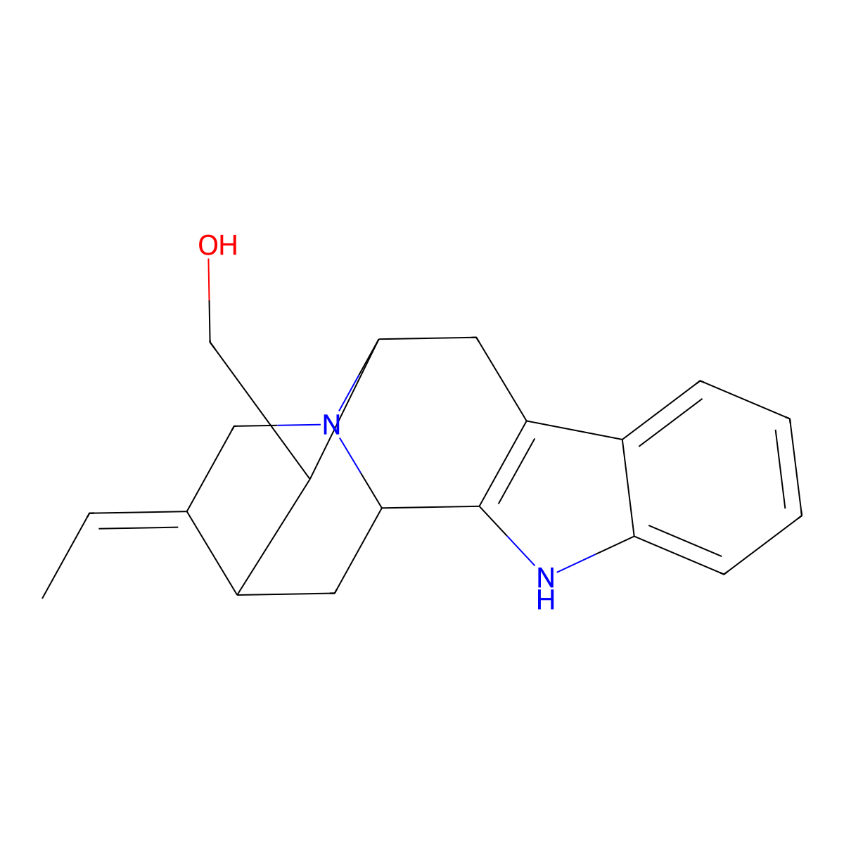[(1R,12R,13R)-15-ethylidene-3,17-diazapentacyclo[12.3.1.02,10.04,9.012,17]octadeca-2(10),4,6,8-tetraen-13-yl]methanol molecular structure, CAS 126640-98-0