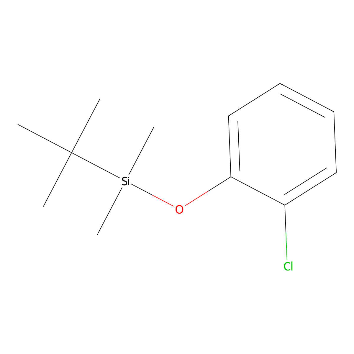 Tert-butyl(2-chlorophenoxy)dimethylsilane molecular structure, CAS 126644-70-0