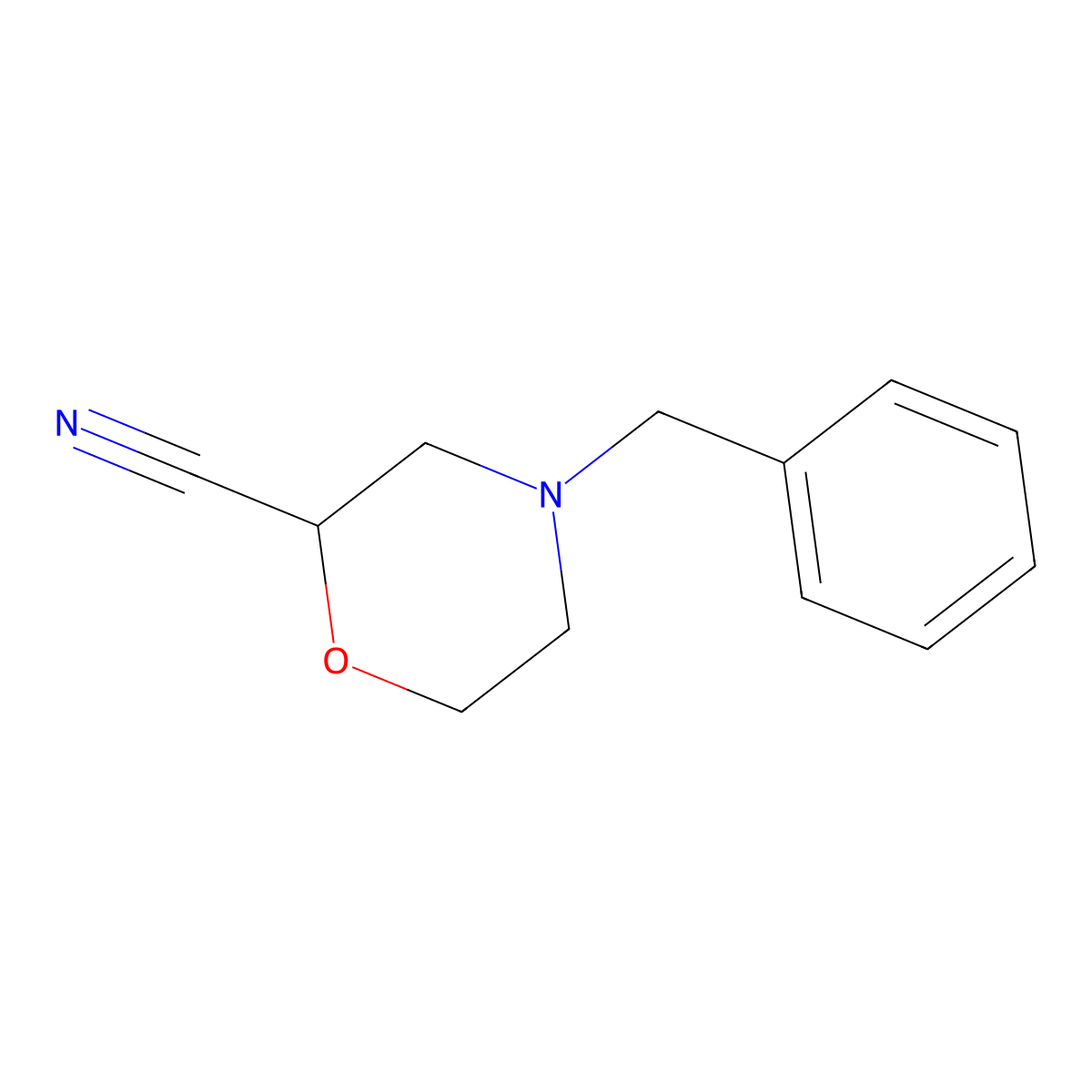 4-Benzylmorpholine-2-carbonitrile molecular structure, CAS 126645-52-1