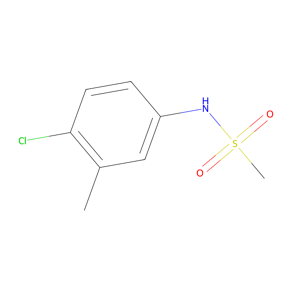 N-(4-chloro-3-methylphenyl)methanesulfonamide molecular structure, CAS 1266458-59-6