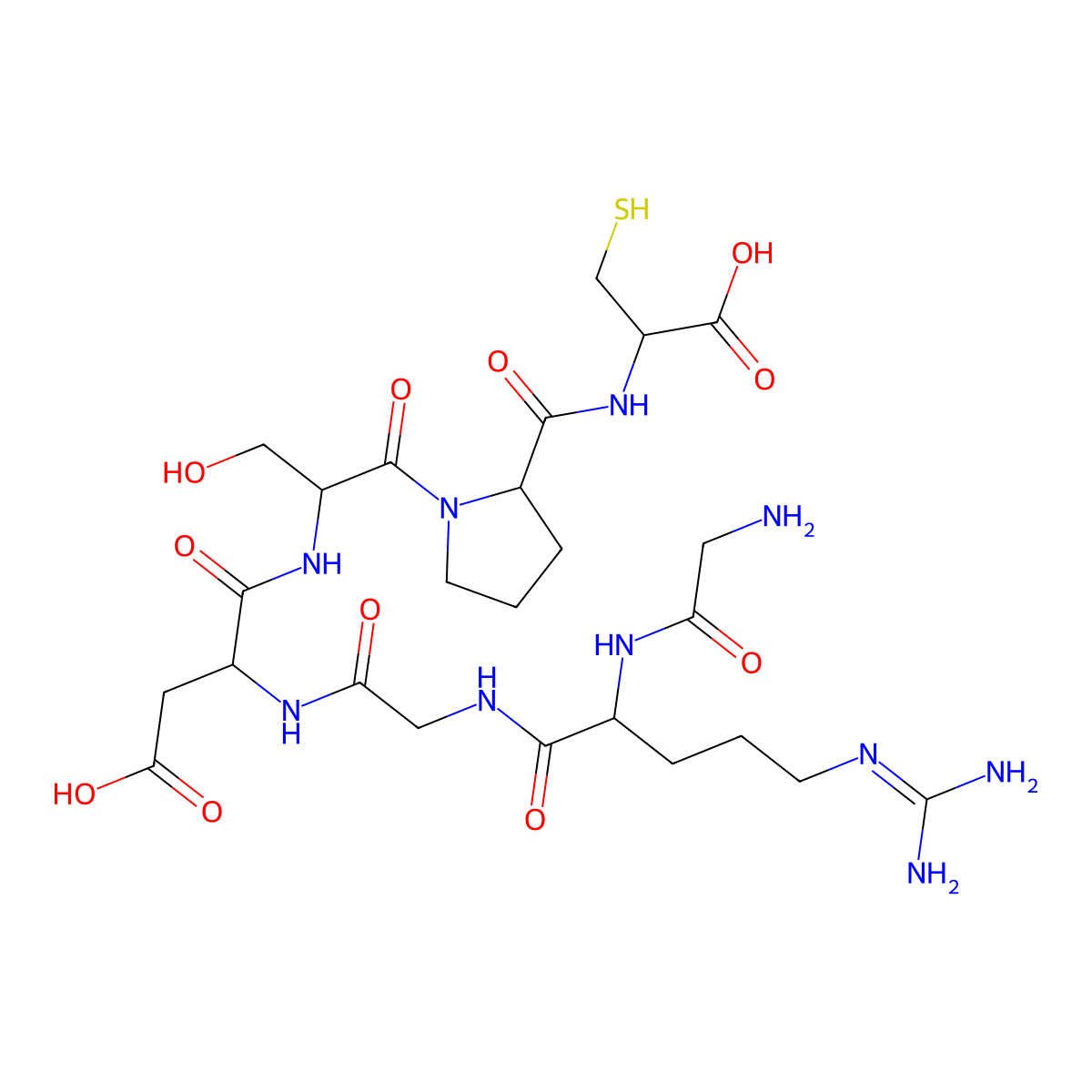 Gly-Arg-Gly-Asp-Ser-Pro-Cys molecular structure, CAS 126646-79-5