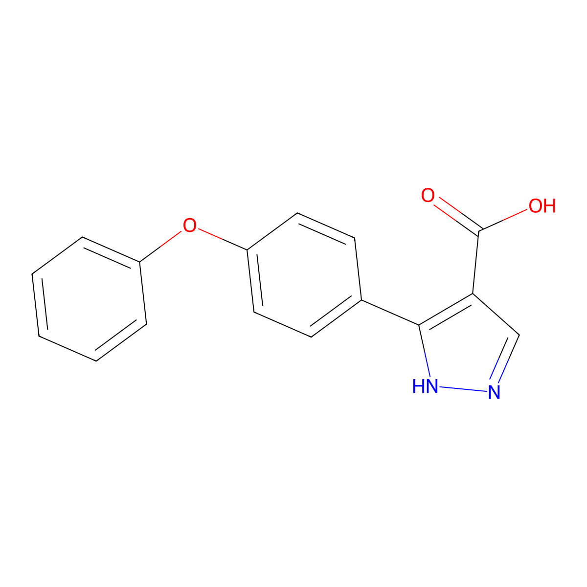 5-(4-phenoxyphenyl)-1H-pyrazole-4-carboxylic acid molecular structure, CAS 1266461-63-5