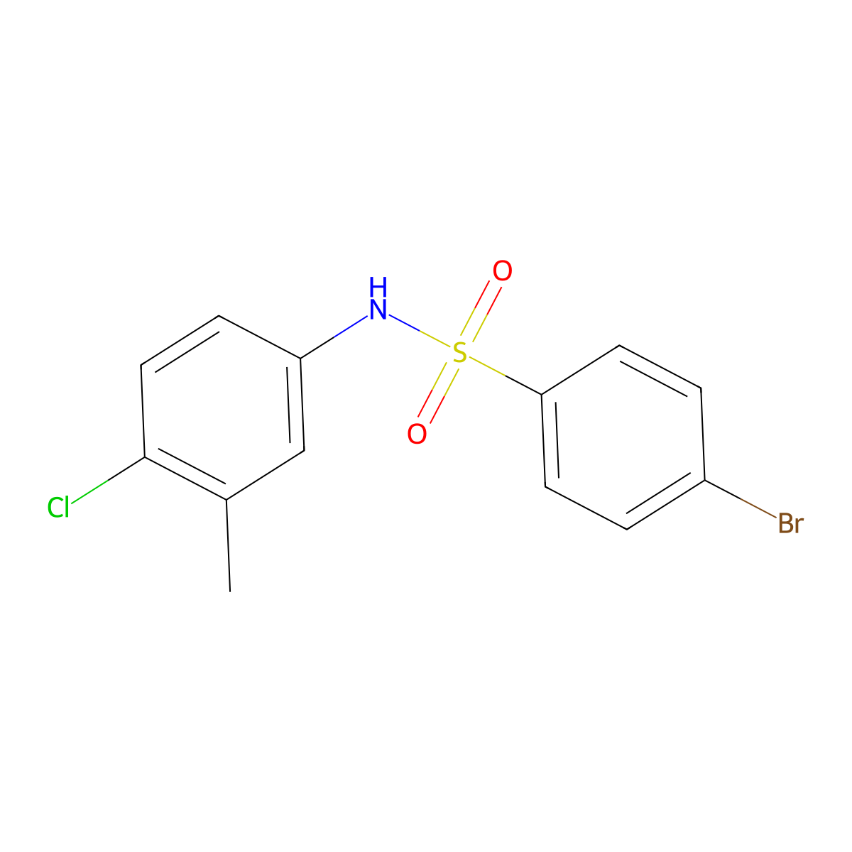 4-bromo-N-(4-chloro-3-methylphenyl)benzenesulfonamide molecular structure, CAS 1266466-05-0