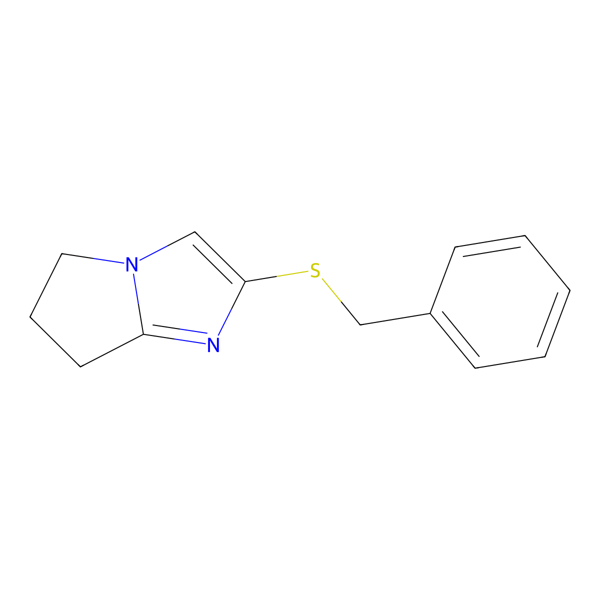 2-(phenylmethylthio)-6,7-dihydro-5H-pyrrolo[1,2-a]imidazole molecular structure, CAS 126647-11-8