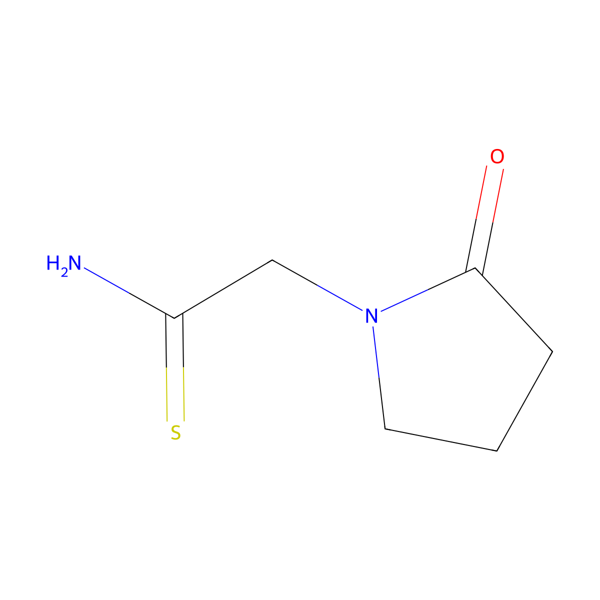 1-Pyrrolidineethanethioamide, 2-oxo- molecular structure, CAS 126647-12-9
