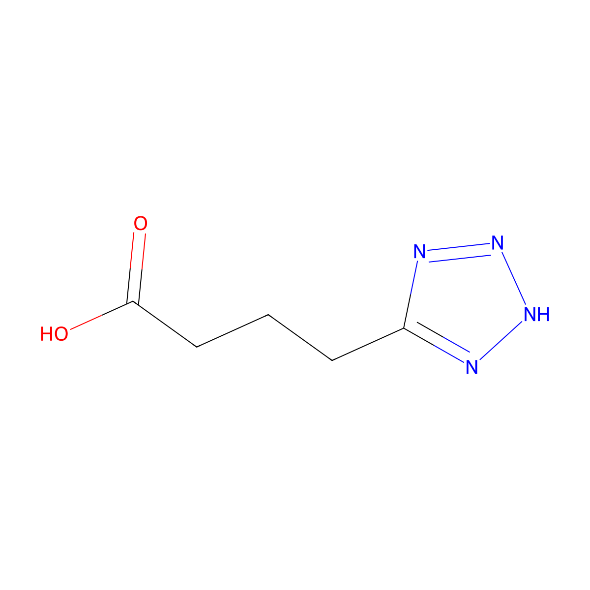 4-(1H-1,2,3,4-tetrazol-5-yl)butanoic acid molecular structure, CAS 1266476-55-4