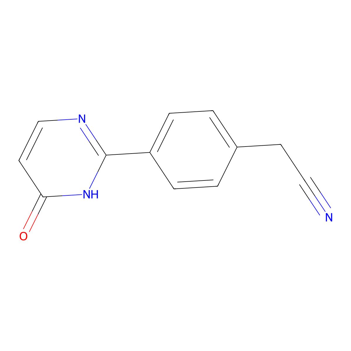 2-(4-(4-Hydroxypyrimidin-2-yl)phenyl)acetonitrile molecular structure, CAS 1266479-94-0