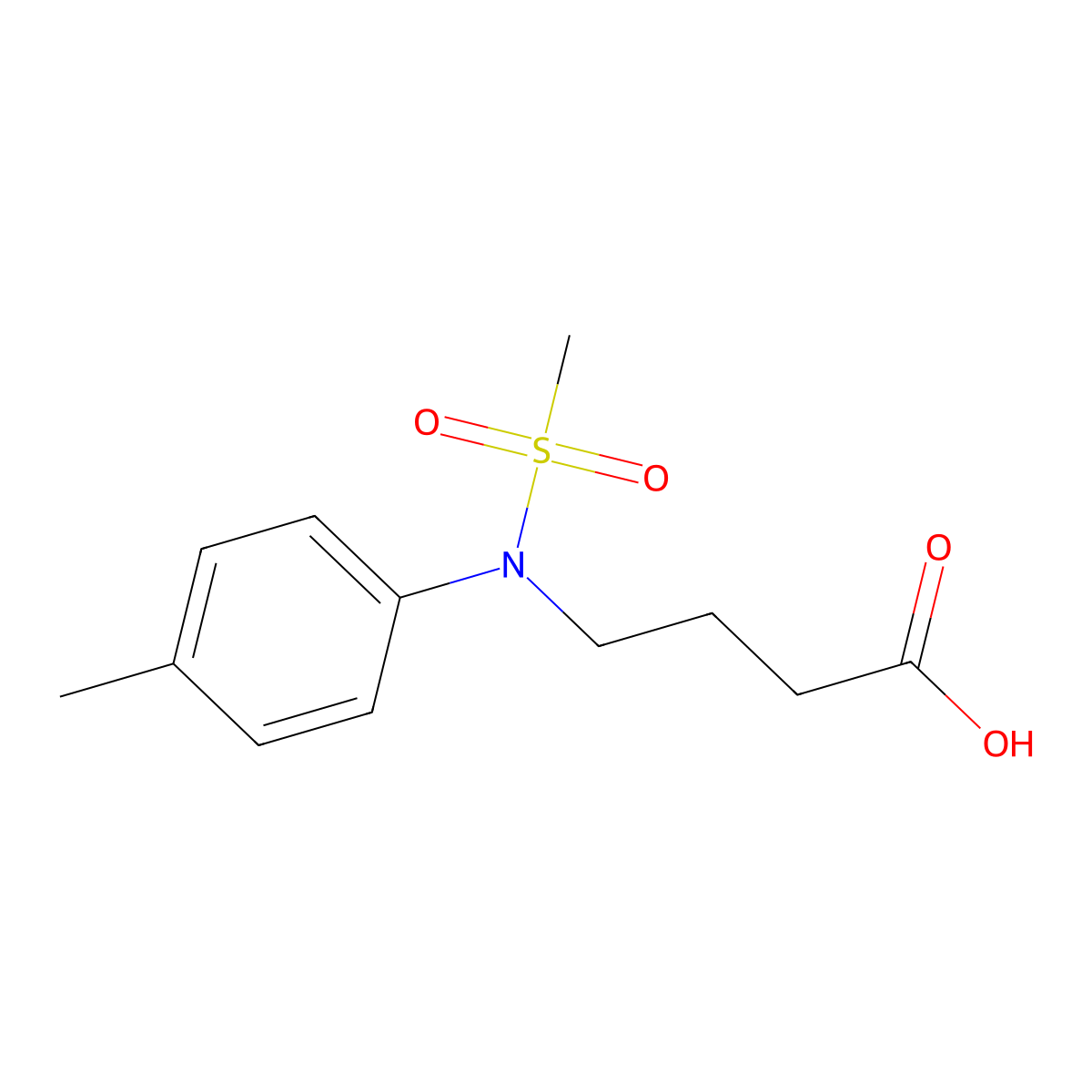 4-[(4-Methylphenyl)(methylsulfonyl)amino]butanoic acid molecular structure, CAS 1266484-02-9