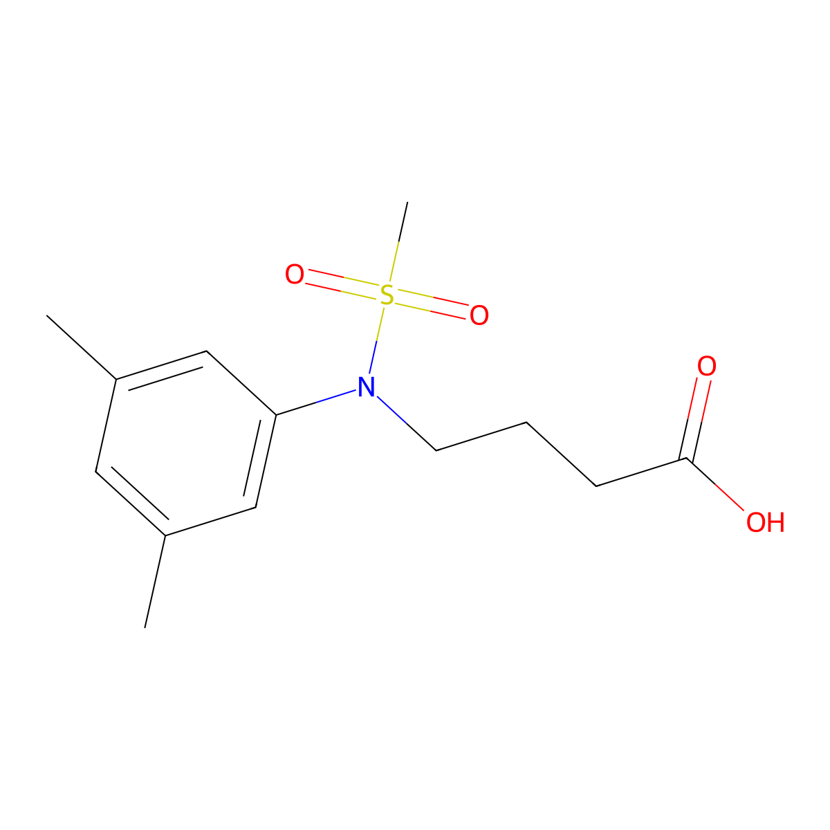 4-[(3,5-Dimethylphenyl)(methylsulfonyl)amino]butanoic acid molecular structure, CAS 1266484-24-5