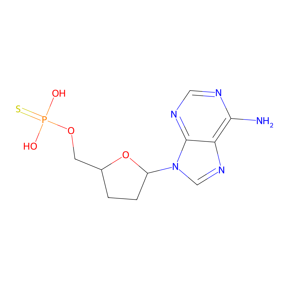 2',3'-Dideoxyadenosine-5'-monothiophosphate molecular structure, CAS 1266500-93-9