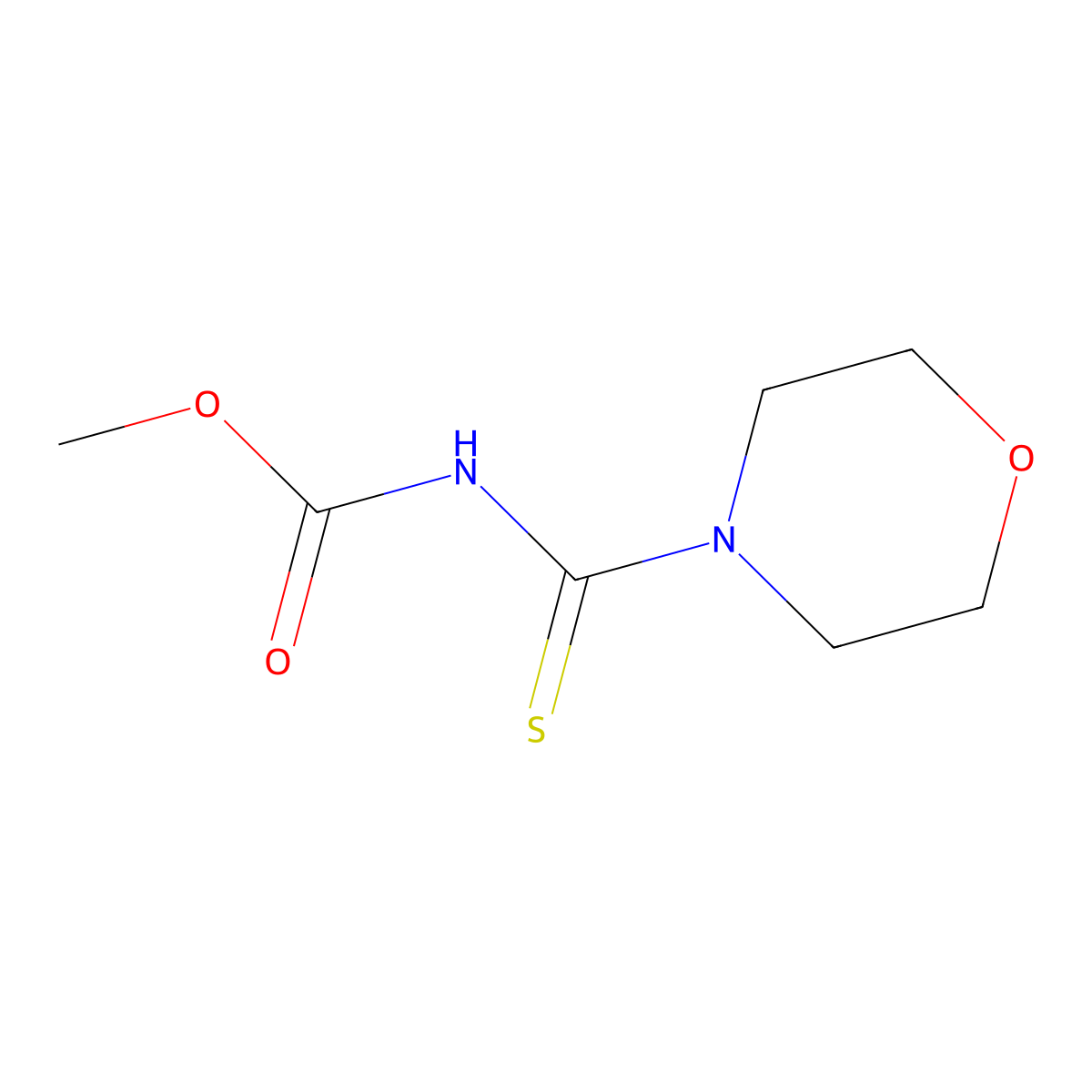 Methyl 4-morpholinylcarbothioylcarbamate molecular structure, CAS 126651-67-0
