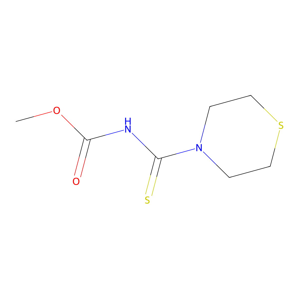 Methyl N-(thiomorpholine-4-carbothioyl)carbamate molecular structure, CAS 126651-68-1
