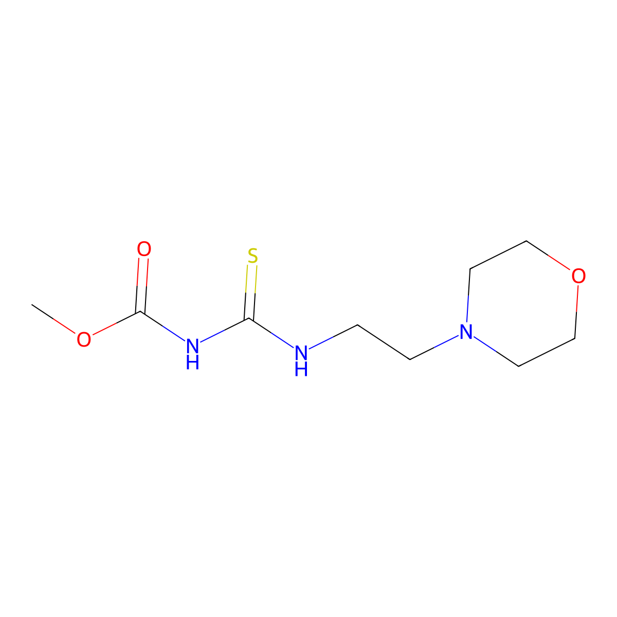 Methyl {[2-(4-morpholinyl)ethyl]amino}carbothioylcarbamate molecular structure, CAS 126651-74-9