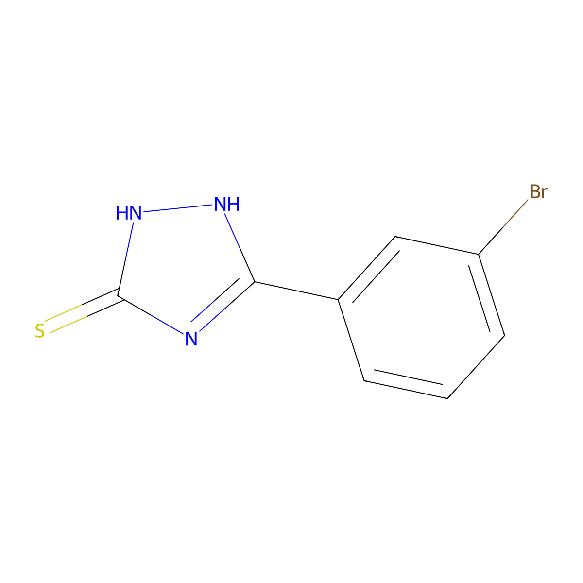 5-(3-bromophenyl)-2,4-dihydro-3H-1,2,4-triazole-3-thione molecular structure, CAS 126651-85-2
