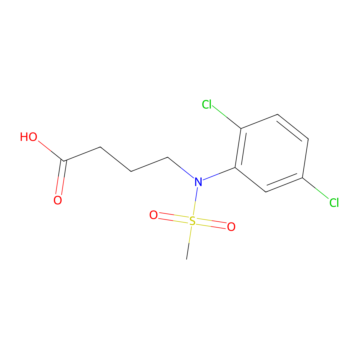 4-[(2,5-Dichlorophenyl)(methylsulfonyl)amino]butanoic acid molecular structure, CAS 1266513-78-3