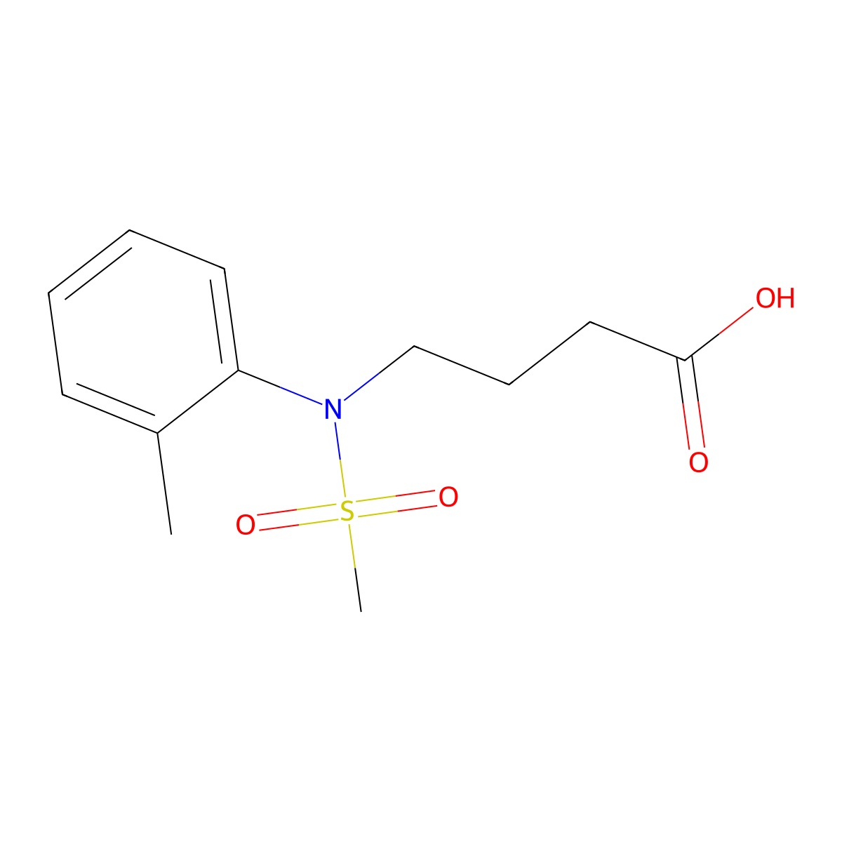 4-[(2-Methylphenyl)(methylsulfonyl)amino]butanoic acid molecular structure, CAS 1266514-17-3