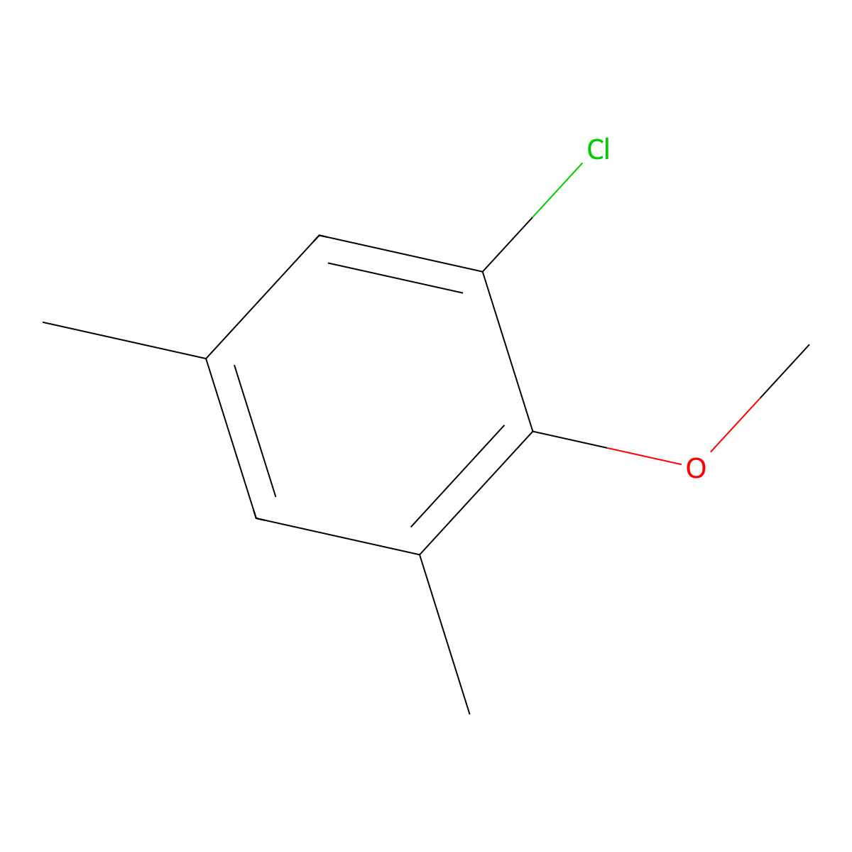 1-Chloro-2-methoxy-3,5-dimethylbenzene molecular structure, CAS 1266515-92-7