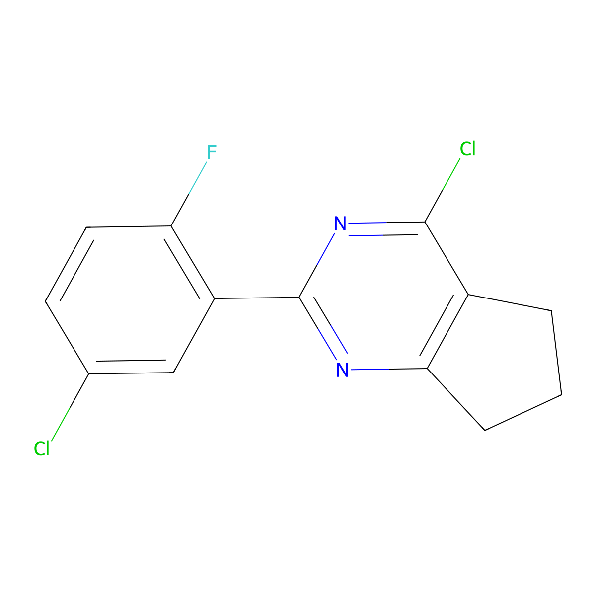4-Chloro-2-(5-chloro-2-fluorophenyl)-6,7-dihydro-5H-cyclopenta[d]pyrimidine molecular structure, CAS 1266522-90-0