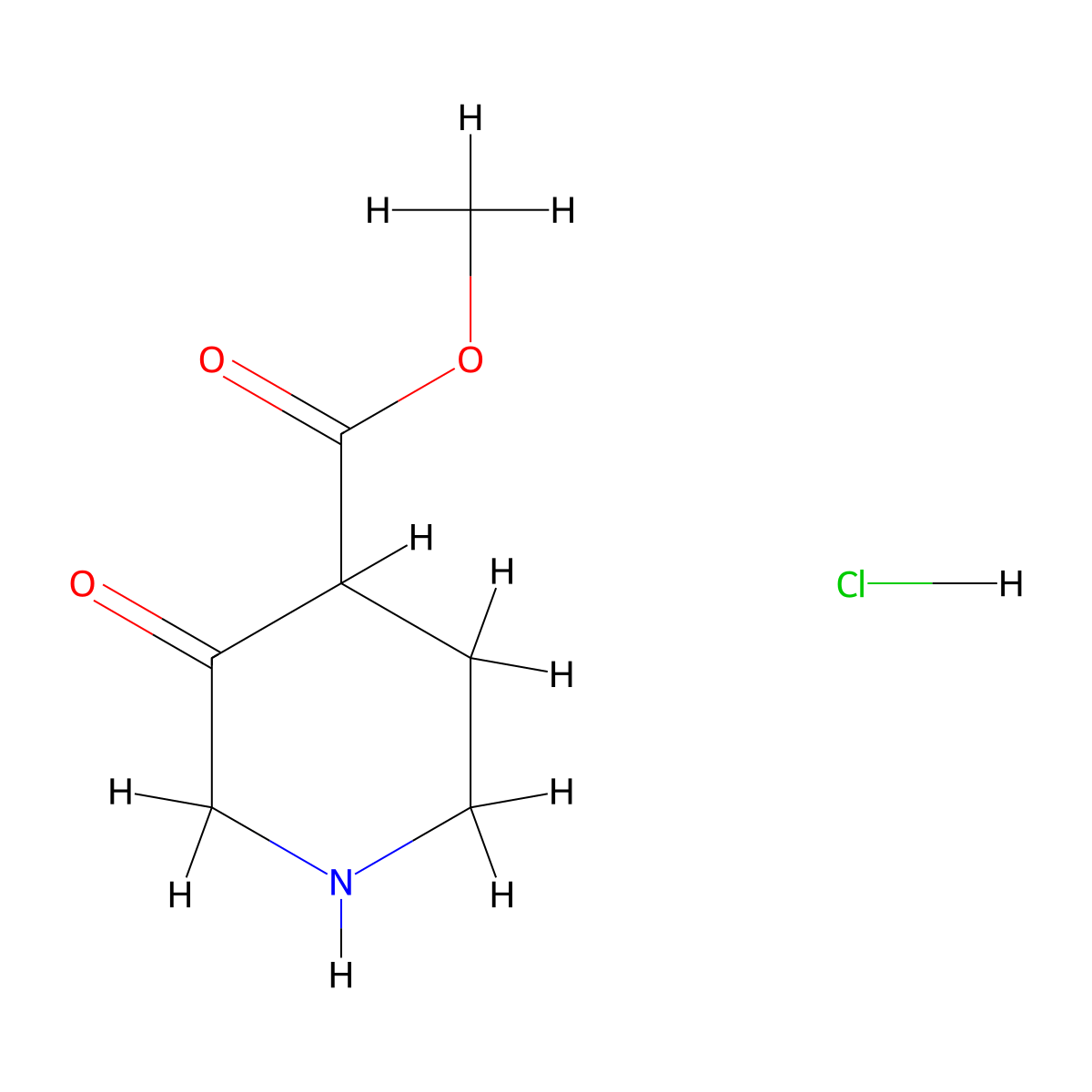 Methyl 3-oxopiperidine-4-carboxylate hydrochloride molecular structure, CAS 1266522-92-2