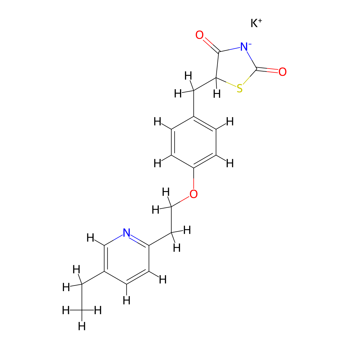 Pioglitazone (potassium salt) molecular structure, CAS 1266523-09-4