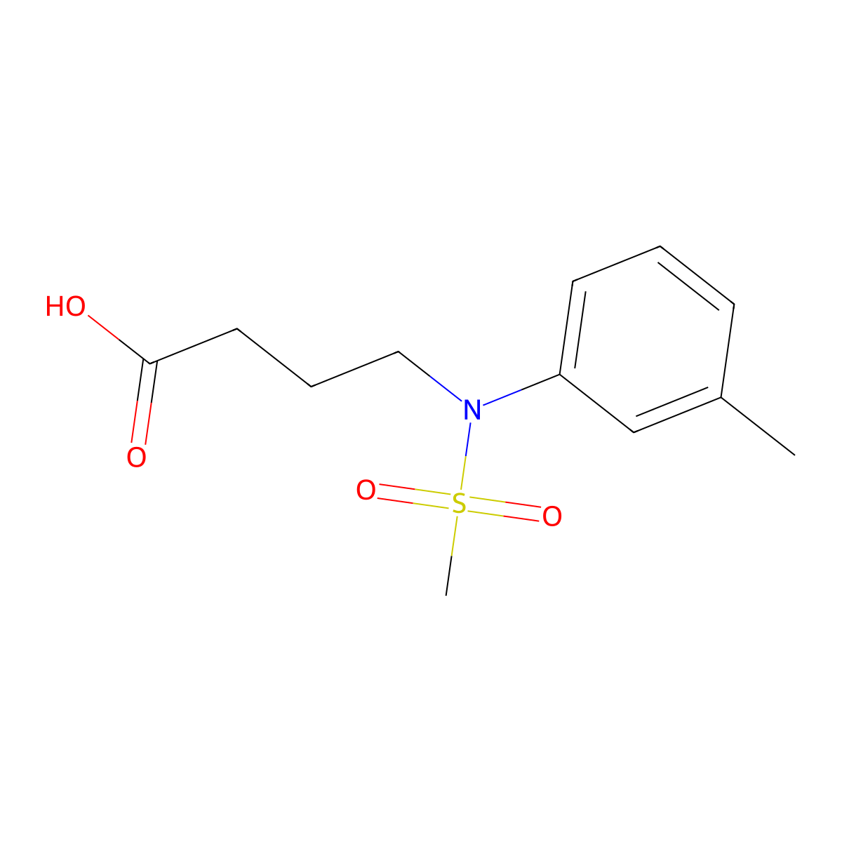 4-[(3-Methylphenyl)(methylsulfonyl)amino]butanoic acid molecular structure, CAS 1266524-95-1